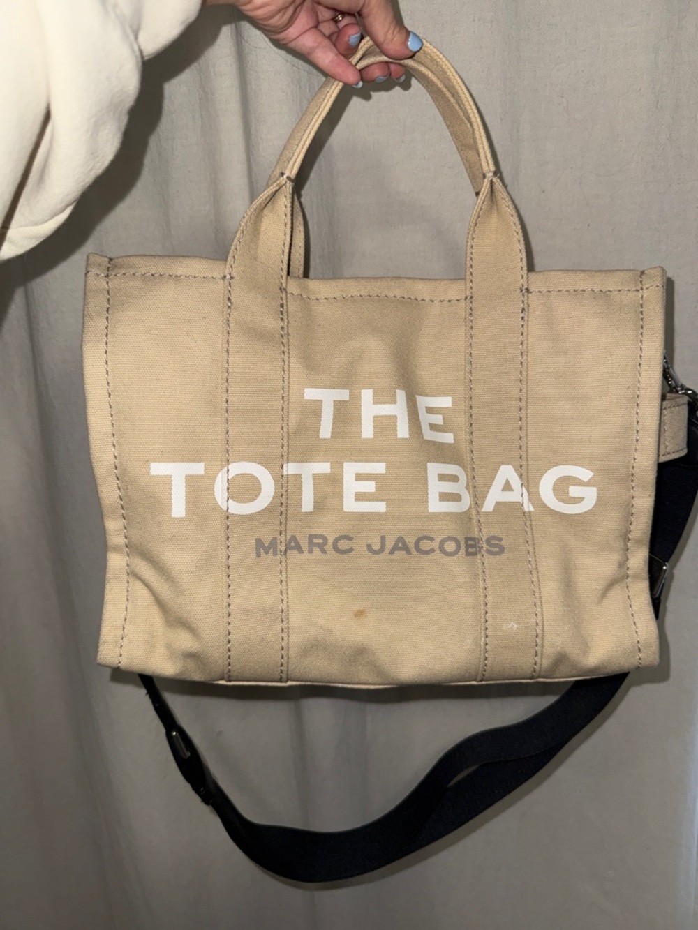 Marc Jacobs Beige Canvas Tote with White Logo